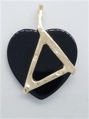 10K Black Hills Gold Onyx Heart Pendant